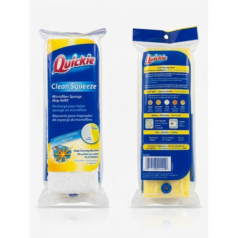 Quickie Clean Squeeze Microfiber Sponge Mop Refill Type O #0442HPM Discontinued